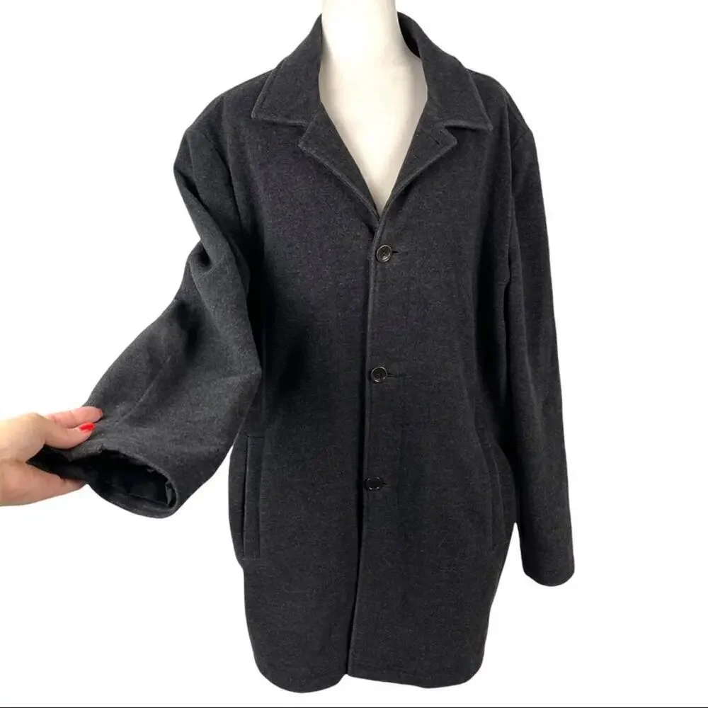 Banana Republic Men's Single Breasted Wool Cashmere Blend Coat Jacket Size L